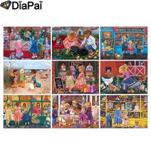 DIAPAI 5D DIY Diamond Painting 100% Full Square/Round Drill "Kids shop scenery" 3D Embroidery Cross Stitch Home Decor 2024 - buy cheap