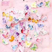 45 Pcs/Lot Cute Colorful Butterfly Paper Sticker Decorative Diary Scrapbook Planner Stickers Kawaii Stationery School Suplies 2024 - buy cheap