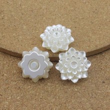Free shipping 21mm Resin ABS imitation ivory white pearl lot us flower shape flat back cabochon pearls for decoration 2024 - buy cheap