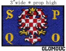 Olomouc-parche bordado de la República Checa, 3 "de ancho, Parche de mazarina, cosido en la bandera, mini conmemorativo 2024 - compra barato