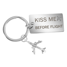 Kiss Me before flight Key chain for Christams Gifts Stainless Steel Engrave Car keychain 1pc Key Holder keyring Fashion Jewelry 2024 - buy cheap