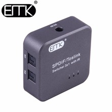 EMK-Cable de sonido Digital SPDIF Toslink, interruptor 3x1 con mando a distancia IR, compatible con 5,1, conmutador Manual bidireccional 2024 - compra barato