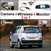 3 in1 Special Rear View Camera + Wireless Receiver + Mirror Monitor Back Up Parking System For Citroen C3 Picasso 2024 - buy cheap