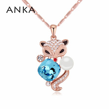 ANKA Sale Rose Gold Color Fox Crystal Pendant Necklace Valentine's Day Gift Main Stone Crystals from Austria #115560 2024 - buy cheap