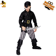 Christmas Kid Pirate Costume Halloween Cosplay Cool Pirate Black Striped Suit for Purim Baby Boy Costume 2024 - buy cheap