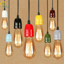 8 Colours Ceramic E27 Holder Retro Pendant Lamps Creative Vintage Edison Pendant Lights for Bar cafe restaurant Hanglamp 2024 - buy cheap