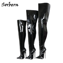 Sorbern Sexy Fetish Boots Women Long Crossdresser Boot Thigh High Unisex Custom Leg Size 18Cm 12Cm High Heel Stilettos Shoes 2024 - buy cheap
