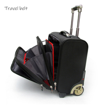 Travel Belt Boarding High quality oxford Rolling Luggage Spinner 18 inch Men Business Suitcase Wheels Carry On Travel Bags 2024 - buy cheap