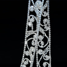 10 yardas plata oro cristal transparente Rhinestone cadena coser en accesorios vestido de novia 2024 - compra barato