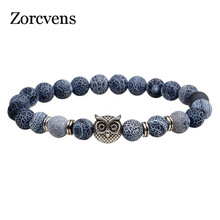 ZORCVENS Owl beads Bracelets Bangles Charm Natural Stone Bracelet yoga Jewelry Men Women 2024 - buy cheap