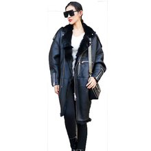 2021 Luxury Women Winter Coats Genuine Leather Fur Jacket Natural Sheepskin Outwear Batwing Sleeve Zip Long Jackets 2024 - buy cheap