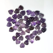 Cabujones de Cristal púrpura natural con forma de corazón para hacer joyas, cabujones de 10mm, venta al por mayor, 50 unidades por lote, 2019 2024 - compra barato