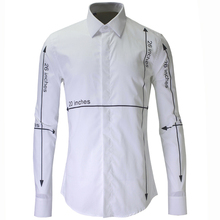 Camisa de lujo para Hombre, camisa de diseño único, ajustada, de manga larga, blanca, de algodón, de marca, 3XL 2024 - compra barato