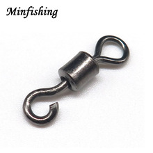 Minfishing 100pcs Open Rolling Swivels Easy Use Fishing Swivels Snap Barrel Swivel Fishing Connector Fishing Hook 2024 - buy cheap