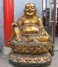 xd 001858 47"Chinese Tibet Bronze copper gild Happy Buddha maitreya in the future Statue 2024 - buy cheap