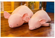 Новая стильная милая плюшевая игрушка в виде свиньи розового цвета, большая мягкая хлопковая игрушка в виде свиньи 100 см, подушка для сна, рождественский подарок, b0009 2024 - купить недорого