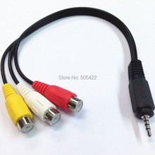 2.5mm Mini AV Male to 3RCA Female M/F Audio Video Cable Stereo Jack Adapter Cord 2024 - buy cheap