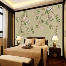 Beibehang papel de parede 3d personalizado, murais adesivos de parede nova flor chinesa e pássaro lápis tv fundo 2024 - compre barato