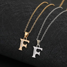 America 26 English word Letter F Family name sign pendant Necklace tiny USA alphabet name Initial Letter monogram charm necklace 2024 - buy cheap