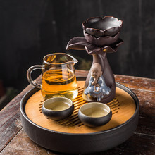 Filtro de chá para chá kung fu, acessório criativo de cerâmica de lótus com filtro para chá 2024 - compre barato