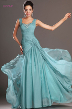 Синие вечерние платья-русалки с V-образным вырезом, шифоновое платье с открытой спиной, женское длинное вечернее платье, платье для выпускного вечера 2024 - купить недорого