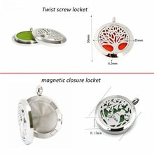 Heart moon star tree of life 316L stainless steel 25mm Aroma essential oil Diffuser locket pendant diffuser necklace 10 pads 2024 - buy cheap