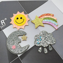10pcs/lot Star/Moon/sun Padded Appliques  DIY Handmade Children Hair Accessories For Clothes Sewing Supplies DIY Craft 2024 - buy cheap