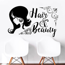 Hair and Beauty Salon Decal Window Wall Sign Vinyl Sticker Removable Self Adhesive Wall Decals Mural Shop Stickers Tattoo G77 2024 - buy cheap