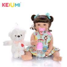 KEIUMI Reborn Baby 22 ''chica de silicona de cuerpo completo de vinilo 55 cm Reborn Baby Dolls regalos para el Día de los niños la cama de Playmate 2024 - compra barato