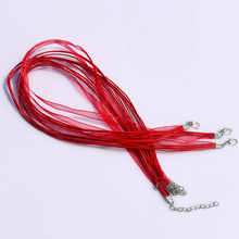 100pcs/lot 18Inch Red Silk Organza Ribbon Necklace Strap Cord Chain Necklace Cord with Lobster Clasp For DIY Jewelry Making 2024 - buy cheap
