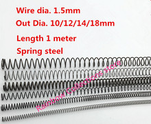 2pcs/lot Spring steel Compression spring Thin wire spring Wire dia. 1.5mm  Out Dia. 10/12/14/16/18mm  Length 1 meter 2024 - buy cheap