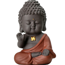 Pequena estátua de buda monge estatueta índia yoga mandala chá pet roxo artesanato cerâmica decorativa ornamentos de cerâmica 2024 - compre barato