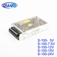 DIANQI power suply supply S-100W 5V 7.5V 12V 24V 15V 20A 13.6A 8.5A 4.5A ac to dc power supply ac dc converter high quality 2024 - buy cheap