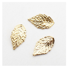 Pingentes folha de ouro 20 peças, para fazer jóias, achados, brincos diy, acessórios feitos à mão 2024 - compre barato