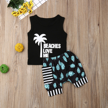 Toddler Baby Girl Boy Coconut Tree sleeveless Tops T-Shirt Shorts Casual Outfit Clothes 610 2024 - buy cheap