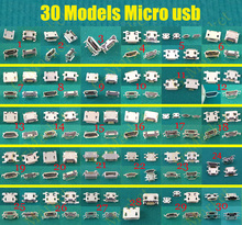 30 моделей 30 шт. 5pin 7pin Mini Micro USB разъем, USB разъем для зарядки, USB разъем V8 порт для Samsung Huawei Lenovo Phone Tablet 2024 - купить недорого