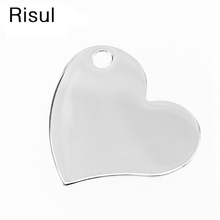 100% Stainless Steel Mini Heart Charms Pendant For Jewelry Making Heart Blank Metal Tag Mirror Polished Wholesale 50pcs 2024 - buy cheap