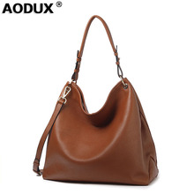 AODUX-100% de cuero de vaca genuino suave para mujer, bolsas de asa de hombro Cuero de vaca Real, bandolera femenina 2024 - compra barato