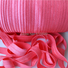 5/8" 50yards Solid Color Fold Over Elastic Ribbon#243-watermelon, accessories for hair 2024 - buy cheap