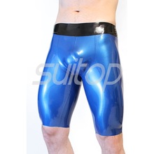 latex pants rubber trousers for men 's metallic blue pants 2024 - buy cheap