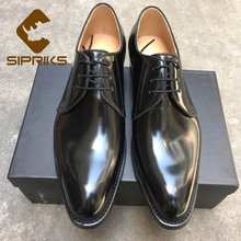 SIPRIKS-zapatos de Cuero brillante para hombre, calzado de vestir, Piel De Becerro, italiano, importado, negro, con punta puntiaguda, Oxford, 2021 2024 - compra barato