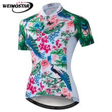 Weimostar Peacock Cycling Jersey Shirt Women Summer Short Sleeve Ladies Bicycle Clothing Printing MTB Bike Jersey Cycling Wear 2024 - buy cheap