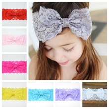 Baby Lace Headwear Bowknot Elastic Turban Hairband Newborn Toddler Head Wrap Ear Warmer Headwear Girls Headbands TS170 2024 - buy cheap