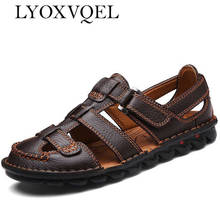 Genuine Leather Men Sandals Summer Shoes Fashion Male Sandalias Beach Shoes Soft Bottom Footwear For Men M322 2024 - buy cheap