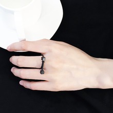 Новый стиль, модные черные посеребренные Простые индивидуальные гантели в стиле панк, кольца из сплава для женщин, подарок #273580 2024 - купить недорого