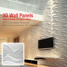 50x50cm 3D Art Wallboard Diamond curve Wave Wood Carving Wall Sticker 3D Background Wall Sticker Decorative Board House Decor 2024 - buy cheap