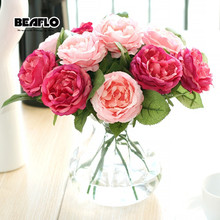 1pc Artificial Flower Fresh Rose Peony Silk Floral With Vivid Leaf for Home Wedding Decoration Party Garden Office Decor B1009 2024 - buy cheap