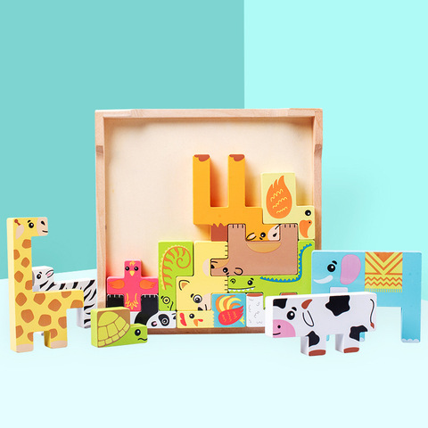 3d Пазлы сенсорные Монтессори материалы пазл для малышей Монтессори Развивающие деревянные игрушки для детей Детские игрушки 2022 - купить недорого