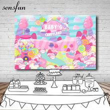 Sensfun Candy Land Backdrop For Photo Studio Pink Theme Baby Shower Happy Birthday Backgrounds For Photo Studio 7x5FT Vinyl 2024 - buy cheap