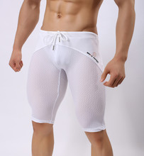 Bóxer de estilo veraniego para hombre, pantalones cortos de malla transpirables, ajustados, informales, sexys, transparentes, para culturismo 2024 - compra barato